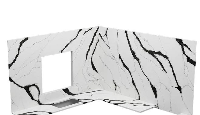Kitchen backsplash detail in natural stone